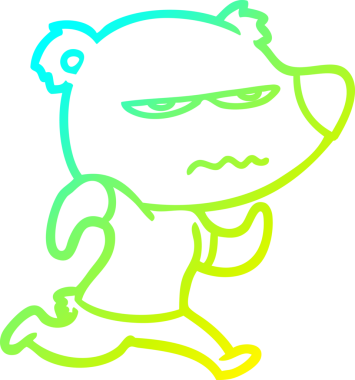 Bir insan tarafından çizilmiş kızgın bir ayı kutup karikatürü.