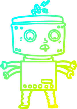 Bir insan tarafından çizilmiş soğuk gradyan robot çizimi