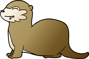 Bir insan tarafından çizilmiş gülen su samuru çizgi filmi.