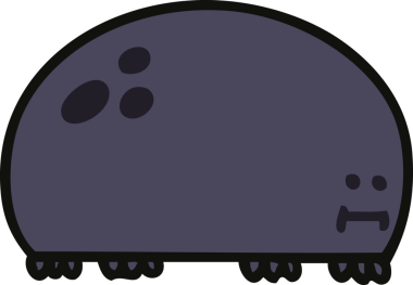 Bir insan tarafından çizilmiş garip çizgi film böceği.