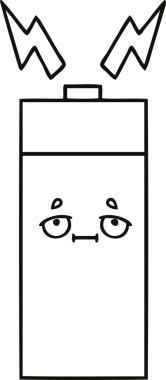 Bir insan tarafından çizilmiş bir pilin çizgi çizimi