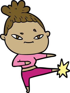 Bir insan tarafından çizilmiş karikatür kadın.