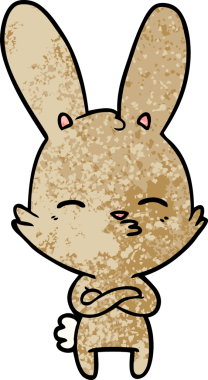 Bir insan tarafından çizilmiş meraklı tavşan çizgi filmi.