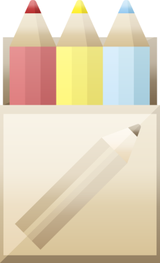 Bir insan tarafından çizilmiş renkli kalem paketi grafik vektör resimleme simgesi