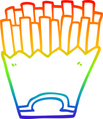 gökkuşağı gradyan çizgi çizimi bir insan tarafından çizilmiş patates kızartması