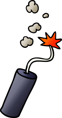 Bir insan tarafından çizilmiş dinamit çubuğunun gradyan karikatürü.