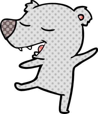 Bir insan tarafından çizilmiş çizgi film ayısı.