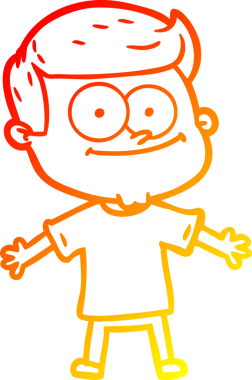 Bir insan tarafından çizilmiş mutlu bir adamın çizgi çizimi.