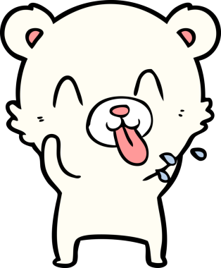 kaba karikatür kutup ayısının insan tarafından çizilmiş dili.