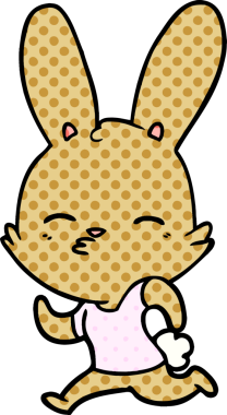 Bir insan tarafından çizilmiş tavşan çizgi filmi.