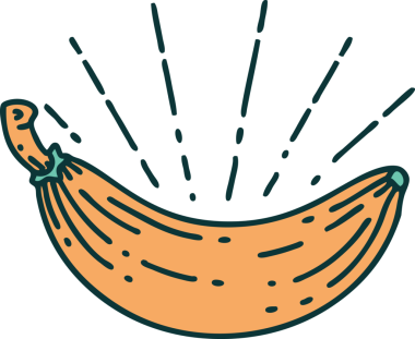 Bir insan tarafından çizilmiş geleneksel bir muz dövmesi çizimi