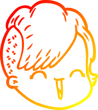 Bir insan tarafından çizilmiş bir çizgi kadın yüzünün sıcak çizgi çizimi