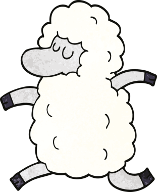 bir insan tarafından çizilmiş çizgi film karalama koyunu