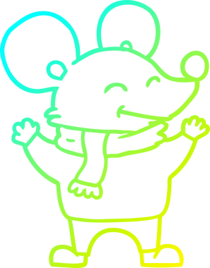 Bir insan tarafından çizilen çizgi film faresinin soğuk gradyan çizgisi.