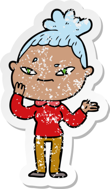 Bir insan tarafından çizilmiş karikatür bir kadının sıkıntılı çıkartması.