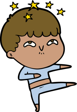 çizgi film bir insan tarafından çizilmiş hayret verici çocuk.