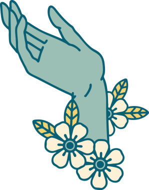 Bir insan tarafından çizilmiş bir elin ikonik dövme şekli