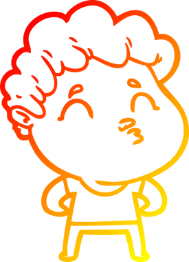 Bir insan tarafından çizilen çizgi film karakterinin sıcak çizgi çizimi