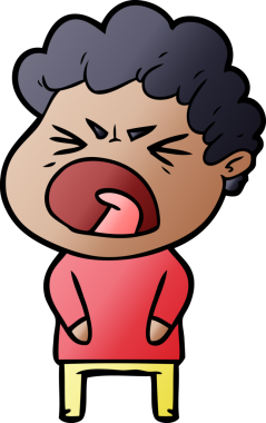 Bir insan tarafından çizilmiş öfkeli bir adam.