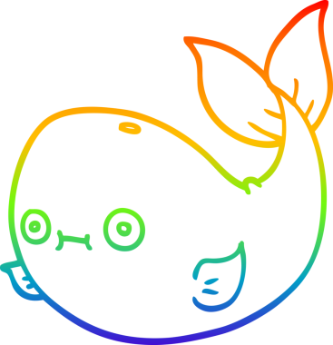 gökkuşağı gradyan çizgisi bir insan tarafından çizilmiş bir karikatür balinası