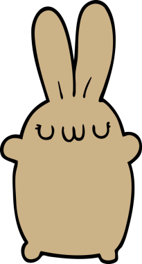 Bir insan tarafından çizilmiş çizgi film tavşanı