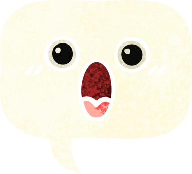 Bir insan tarafından çizilmiş bir konuşma baloncuğunun retro çizim tarzı karikatürü