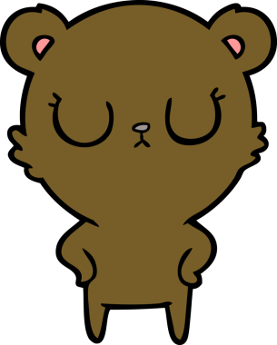 Bir insan tarafından çizilmiş barışçıl çizgi film ayısı.