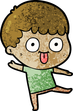 cartoon dumb kid drawn by a human