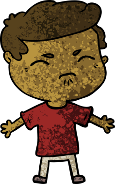 Bir insan tarafından çizilmiş rahatsız bir adam.