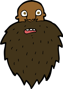 Bir insan tarafından çizilmiş sakallı bir adam.