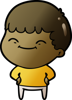 Bir insan tarafından çizilmiş mutlu çocuk çizgi filmi.