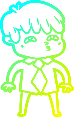 Bir insan tarafından çizilmiş soğuk gradyan çizgi çizimi.