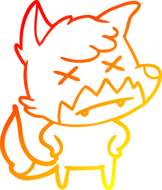 Bir insan tarafından çizilen ölü tilkinin sıcak çizgi çizimi