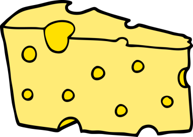 Bir insan tarafından çizilmiş çizgi film peyniri.
