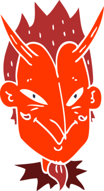 Bir insan tarafından çizilmiş karalama şeytan yüzü.