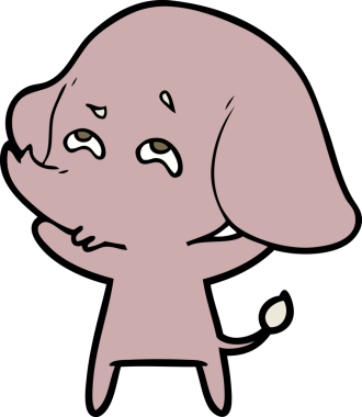 Bir insan tarafından çizilmiş karikatür fili