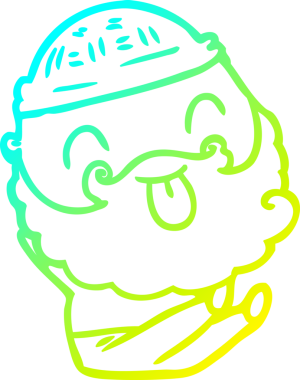 Soğuk gradyan çizgisi, sakallı bir adamın bir insan tarafından çizilmiş dili.