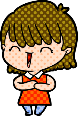 Bir insan tarafından çizilmiş karikatür kadın.