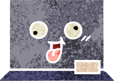 Bir insan tarafından çizilmiş bir yazı tahtasının retro çizim tarzı karikatürü