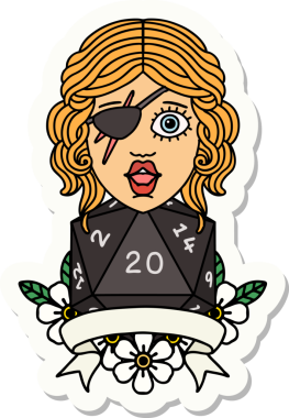 Bir insan tarafından çizilmiş doğal 20 zarlı düzenbaz insan etiketi.