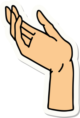 Bir insan tarafından çizilmiş geleneksel bir el dövmesi çıkartması.