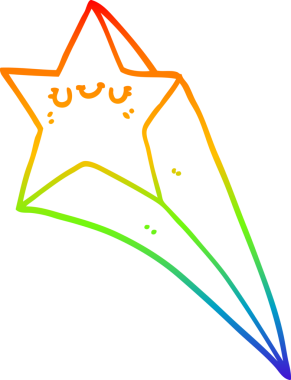 Bir insan tarafından çizilmiş gökkuşağı gradyan çizgi çizimi.