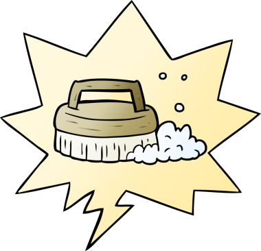 bir insan tarafından çizilmiş düzgün eğimli konuşma baloncuğu ile fırçalama çizgi filmi fırçası