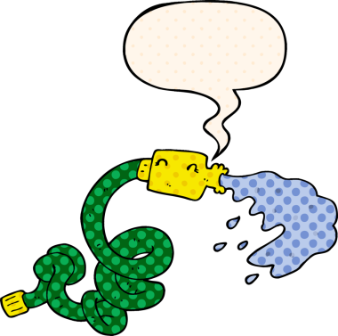 bir insan tarafından çizilmiş çizgi roman tarzında konuşma baloncuğu olan karikatür hortumu