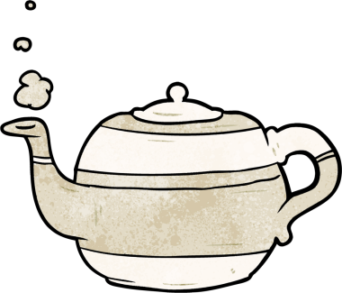 Bir insan tarafından çizilmiş çay demliği.