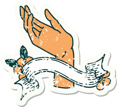 Bir insan tarafından çizilmiş eski bir çıkartma.