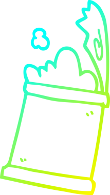 Bir insan tarafından çizilmiş açık yiyecek kutusunun soğuk gradyan çizimi