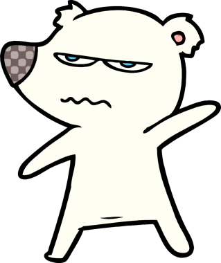 Kızgın ayı kutup karikatürü bir insan tarafından çizilmiş.