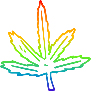 gökkuşağı gradyan çizgisi bir insan tarafından çizilmiş marihuana yaprağının çizimi