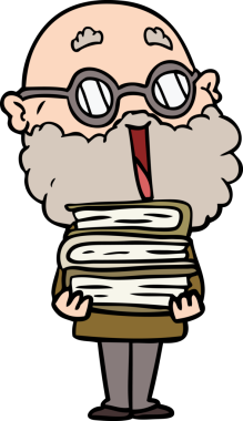 Bir insan tarafından çizilmiş sakallı neşeli bir adam.